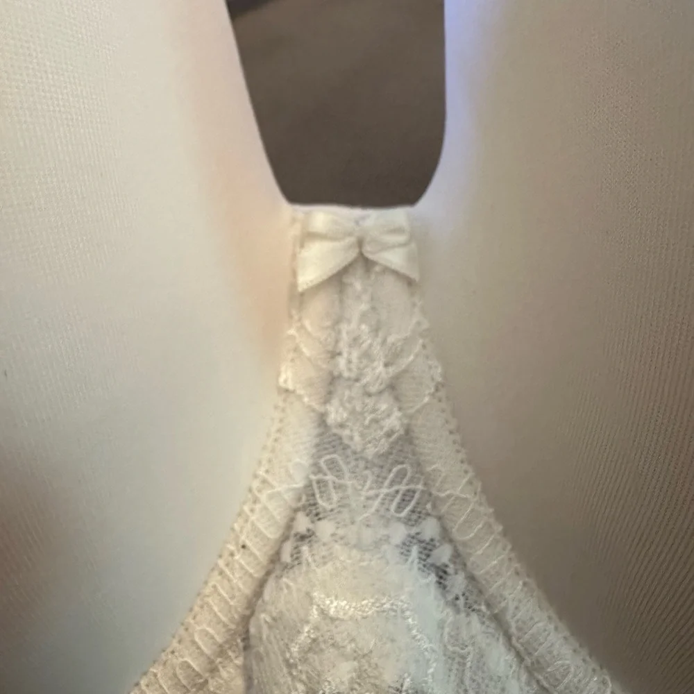 Dominique White Lace Convertible 46DD Convertible Strapless Bra NWT - Picture 6 of 9